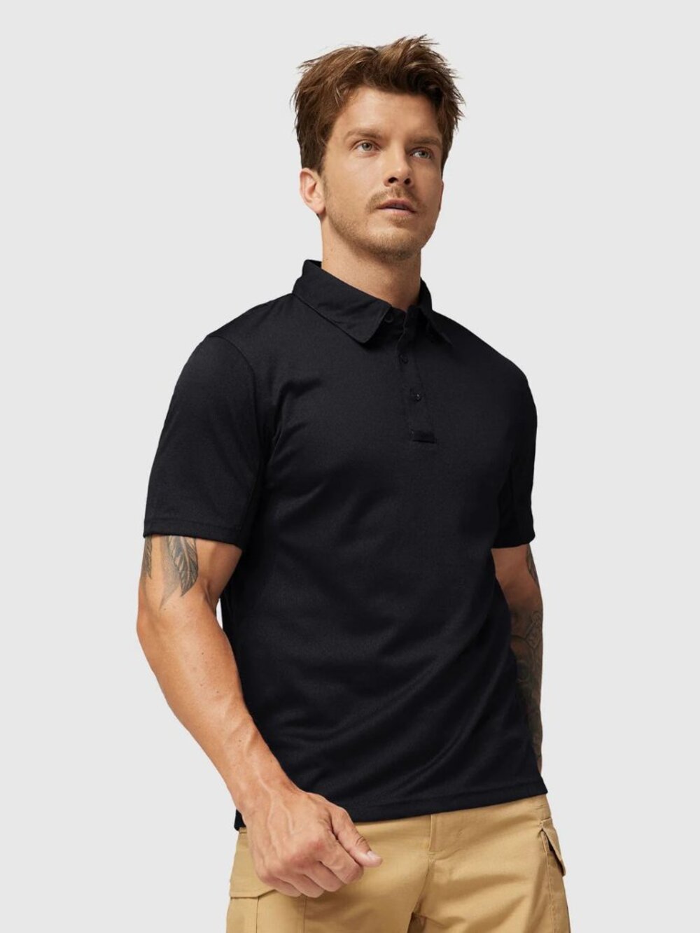 NEW MIER Men's Tactical Polo Shirts Outdoor Performance Collared Shirt